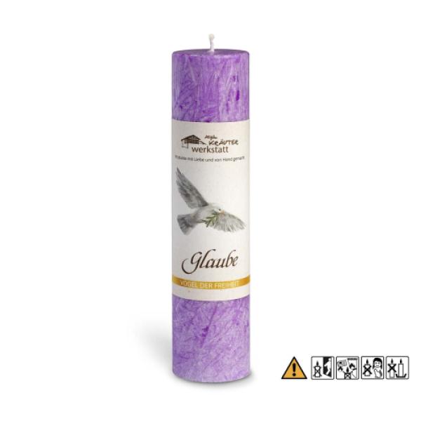 GLAUBE - Allgäuer Heilkräuter Kerze - Vögel der Freiheit